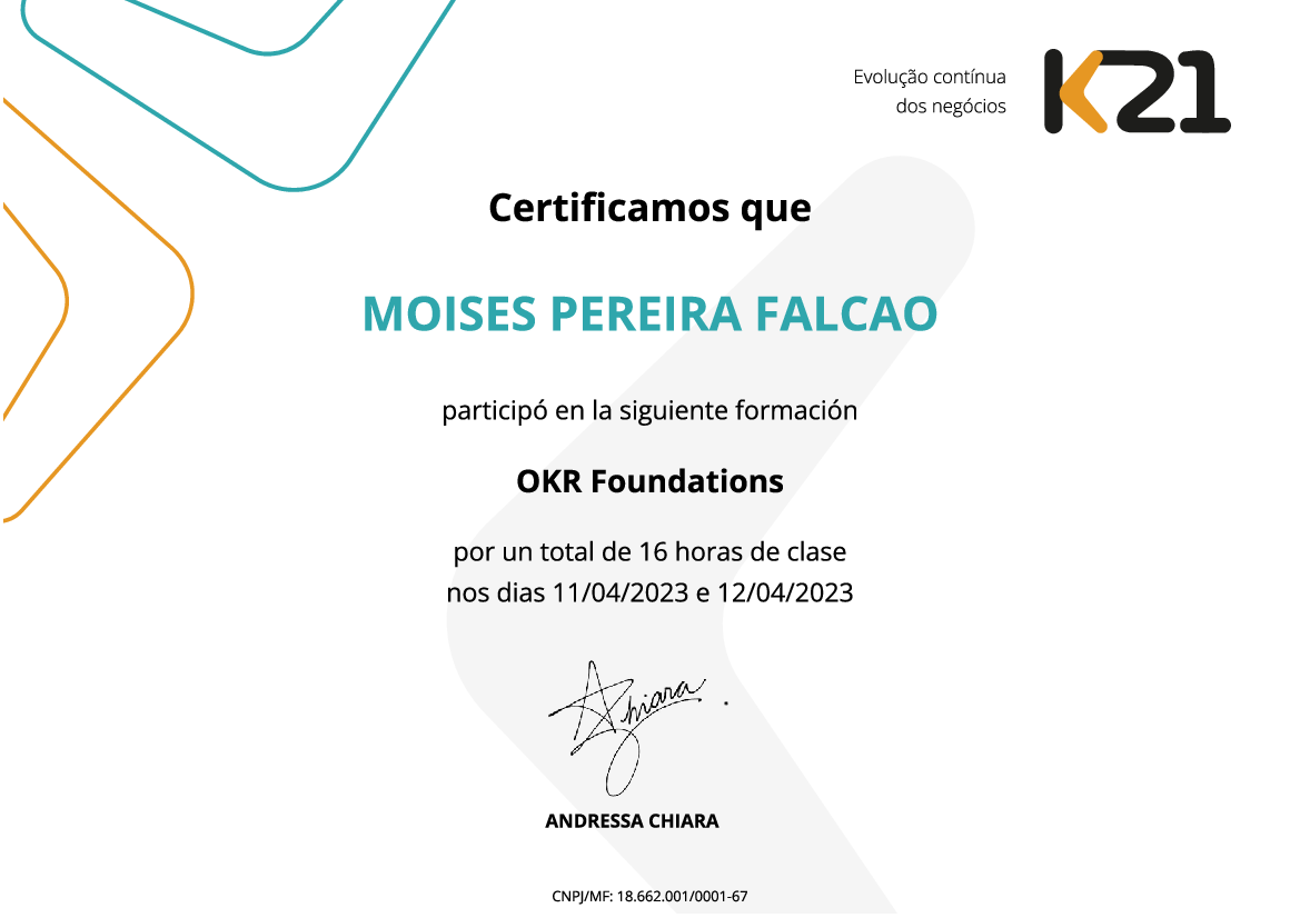 Certificado K21